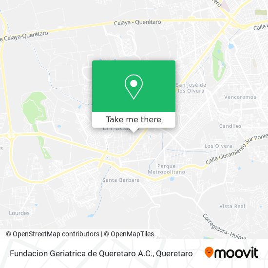 Mapa de Fundacion Geriatrica de Queretaro A.C.