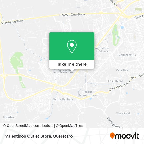 Mapa de Valentinos Outlet Store