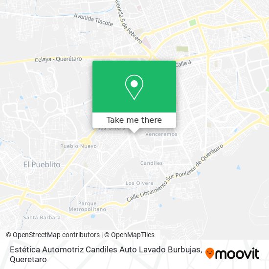 Mapa de Estética Automotriz Candiles Auto Lavado Burbujas