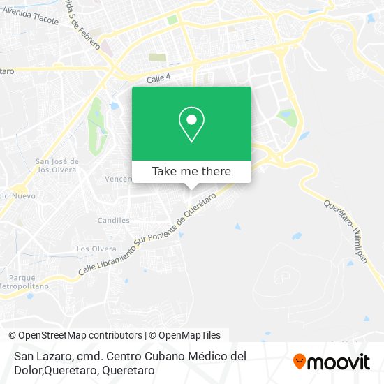 San Lazaro, cmd. Centro Cubano Médico del Dolor,Queretaro map