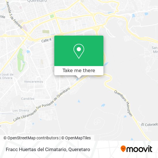 Fracc Huertas del Cimatario map