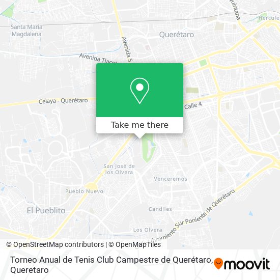 Torneo Anual de Tenis Club Campestre de Querétaro map