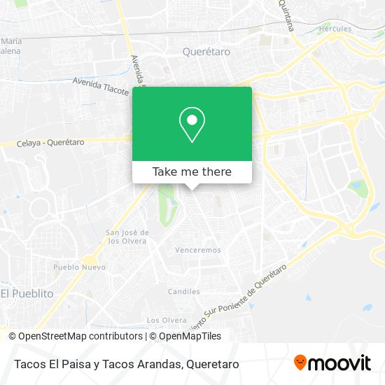 Tacos El Paisa y Tacos Arandas map