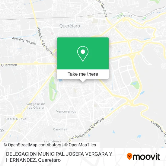 Mapa de DELEGACION MUNICIPAL JOSEFA VERGARA Y HERNANDEZ