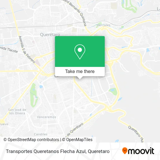 Mapa de Transportes Queretanos Flecha Azul