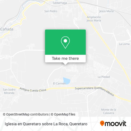 Mapa de Iglesia en Queretaro sobre La Roca