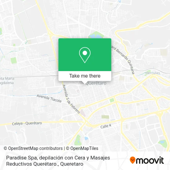 Mapa de Paradise Spa, depilación con Cera y Masajes Reductivos Querétaro.