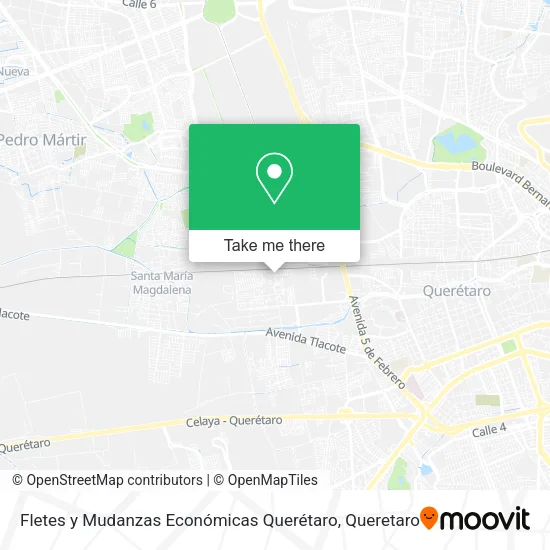 Mapa de Fletes y Mudanzas Económicas Querétaro