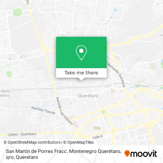 San Martin de Porres Fracc. Montenegro Querétaro, qro map