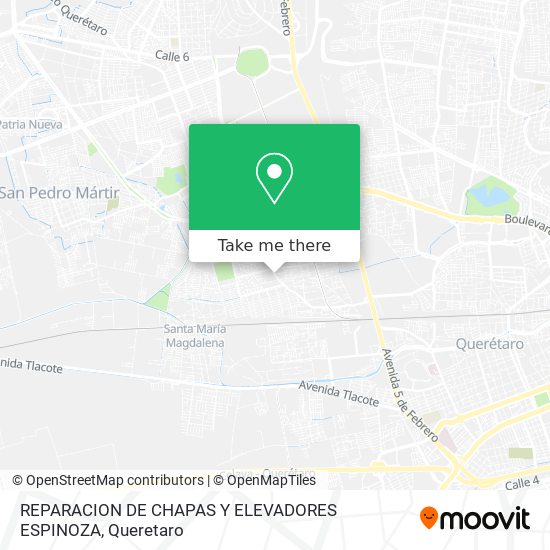 Mapa de REPARACION DE CHAPAS Y ELEVADORES ESPINOZA