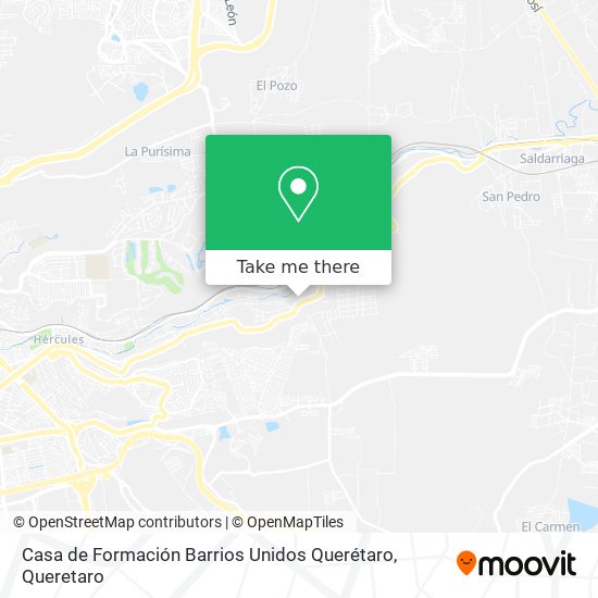 Casa de Formación Barrios Unidos Querétaro map