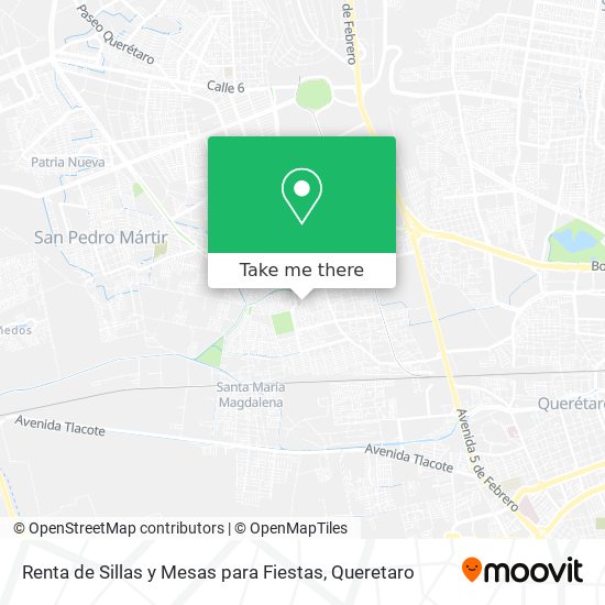 Mapa de Renta de Sillas y Mesas para Fiestas