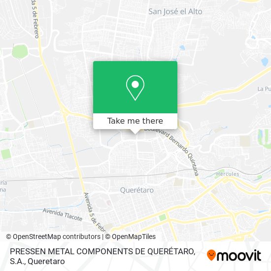 Mapa de PRESSEN METAL COMPONENTS DE QUERÉTARO, S.A.