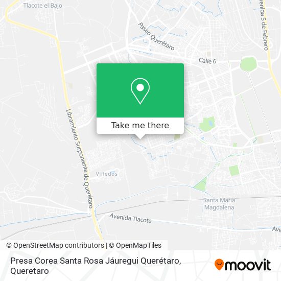 Mapa de Presa Corea Santa Rosa Jáuregui Querétaro