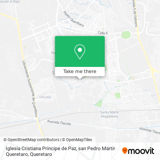 Mapa de Iglesia Cristiana Principe de Paz, san Pedro Mártir Queretaro