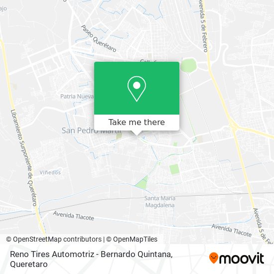 Reno Tires Automotriz - Bernardo Quintana map