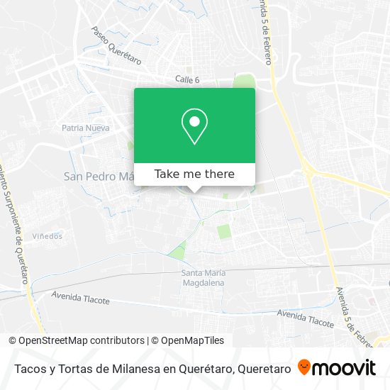 Mapa de Tacos y Tortas de Milanesa en Querétaro
