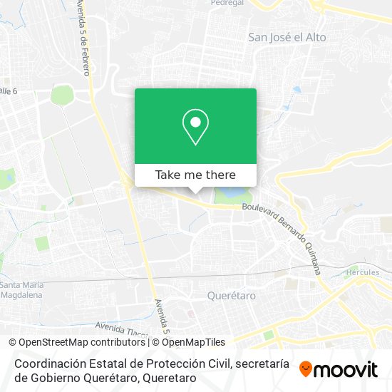 Coordinación Estatal de Protección Civil, secretaría de Gobierno Querétaro map