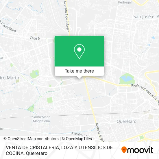 Mapa de VENTA DE CRISTALERIA, LOZA Y UTENSILIOS DE COCINA
