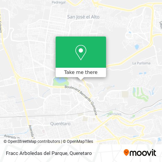 Fracc Arboledas del Parque map
