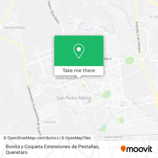 Mapa de Bonita y Coqueta Extensiones de Pestañas