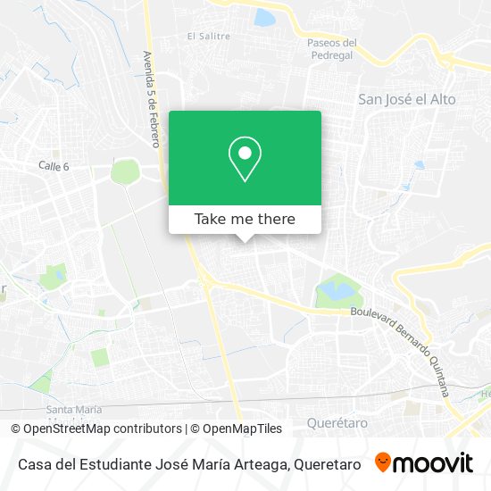 Mapa de Casa del Estudiante José María Arteaga