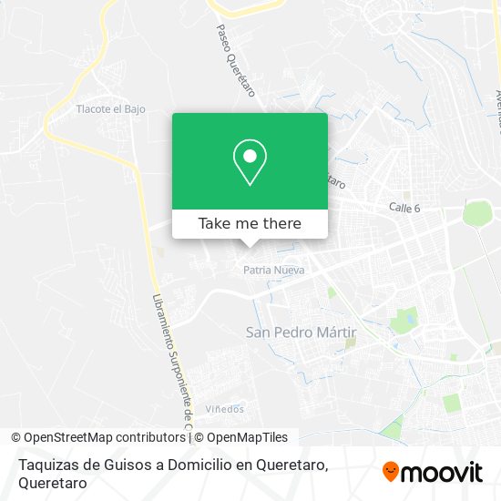 Mapa de Taquizas de Guisos a Domicilio en Queretaro
