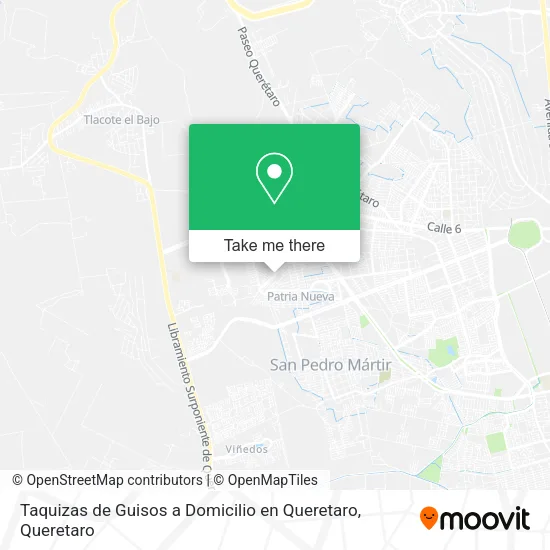 Mapa de Taquizas de Guisos a Domicilio en Queretaro