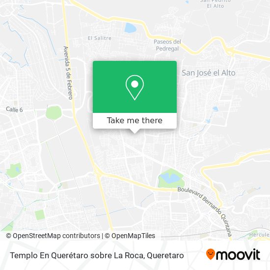 Templo En Querétaro sobre La Roca map