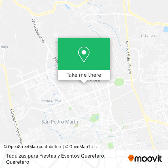 Mapa de Taquizas para Fiestas y Eventos Queretaro.