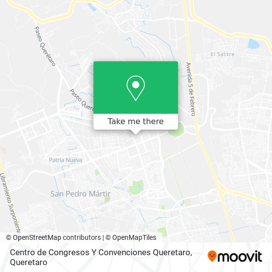 Centro de Congresos Y Convenciones Queretaro map