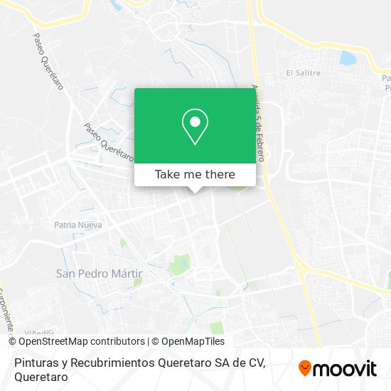 Mapa de Pinturas y Recubrimientos Queretaro SA de CV