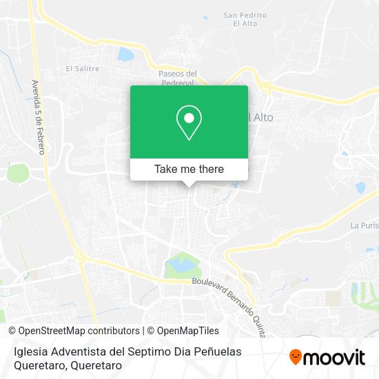Mapa de Iglesia Adventista del Septimo Dia Peñuelas Queretaro