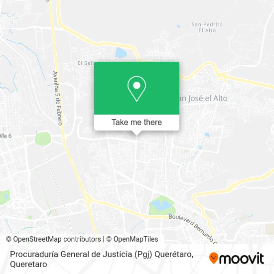 Procuraduría General de Justicia (Pgj) Querétaro map