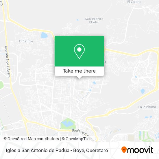 Mapa de Iglesia San Antonio de Padua - Boyé