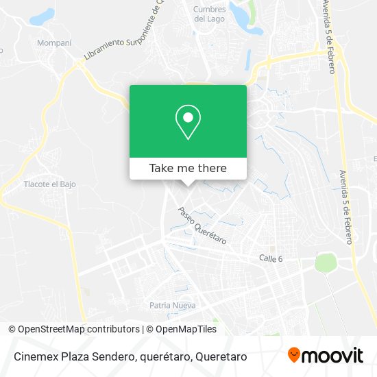 Cinemex Plaza Sendero, querétaro map