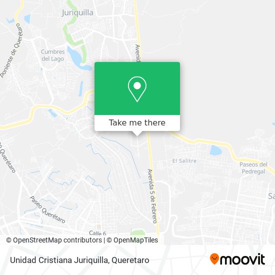 Unidad Cristiana Juriquilla map
