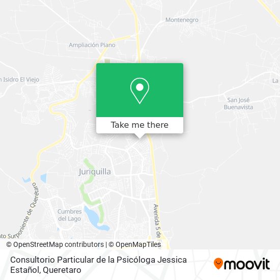 Mapa de Consultorio Particular de la Psicóloga Jessica Estañol