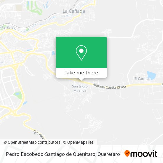 Pedro Escobedo-Santiago de Querétaro map