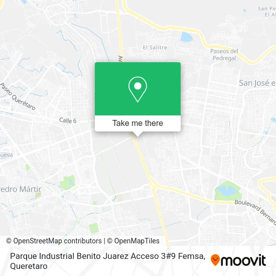Mapa de Parque Industrial Benito Juarez Acceso 3#9 Femsa