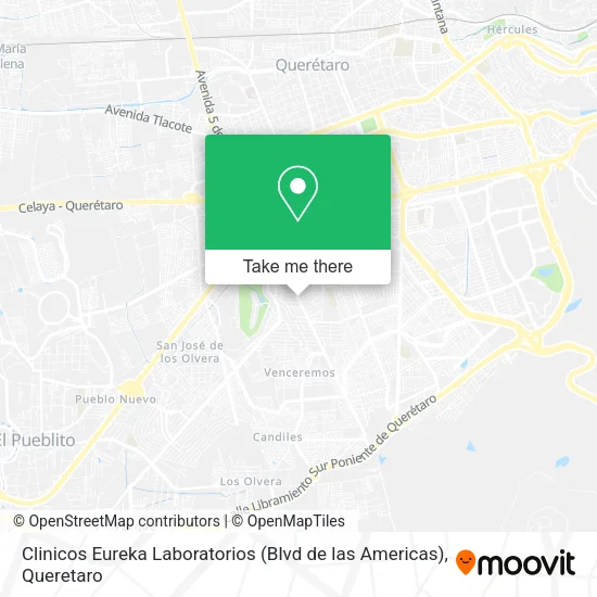 Mapa de Clinicos Eureka Laboratorios (Blvd de las Americas)