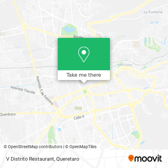 V Distrito Restaurant map