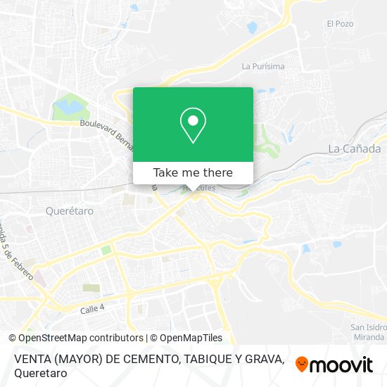 Mapa de VENTA (MAYOR) DE CEMENTO, TABIQUE Y GRAVA