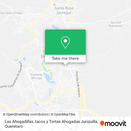Mapa de Las Ahogadillas, tacos y Tortas Ahogadas Juriquilla