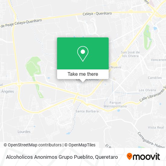 Alcoholicos Anonimos Grupo Pueblito map