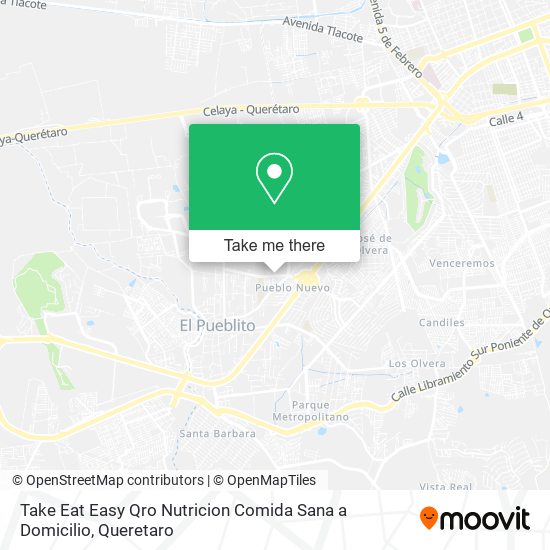 Mapa de Take Eat Easy Qro Nutricion Comida Sana a Domicilio