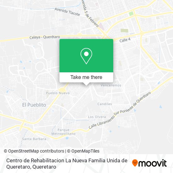 Centro de Rehabilitacion La Nueva Familia Unida de Queretaro map