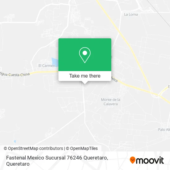 Mapa de Fastenal Mexico Sucursal 76246 Queretaro