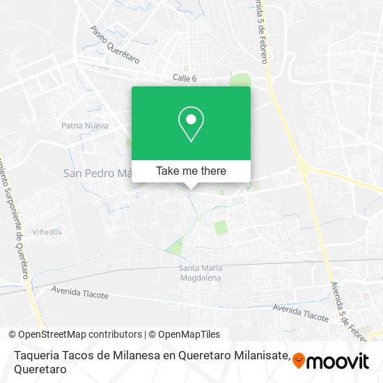 Mapa de Taqueria Tacos de Milanesa en Queretaro Milanisate