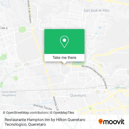 Restaurante Hampton Inn by Hilton Queretaro Tecnologico map